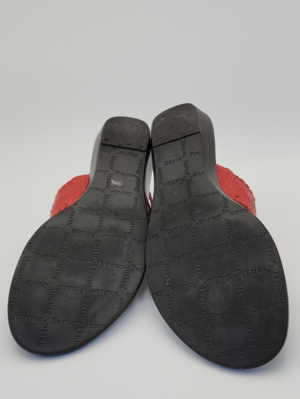 Franco Sarto Red Leather Braided Thong Women's Sandals Size 7.5 - Picture 9 of 12